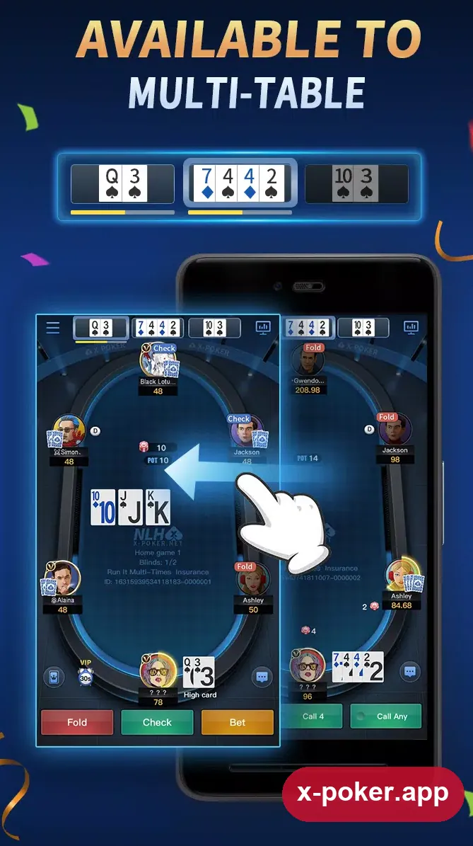 X-Poker — mobile app X-Poker mobile poker app in play