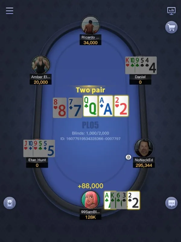 Pot-Limit Omaha (PLO) table on X-Poker